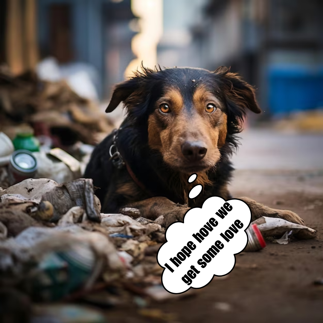 The dog's strength after many days of wandering in the landfill