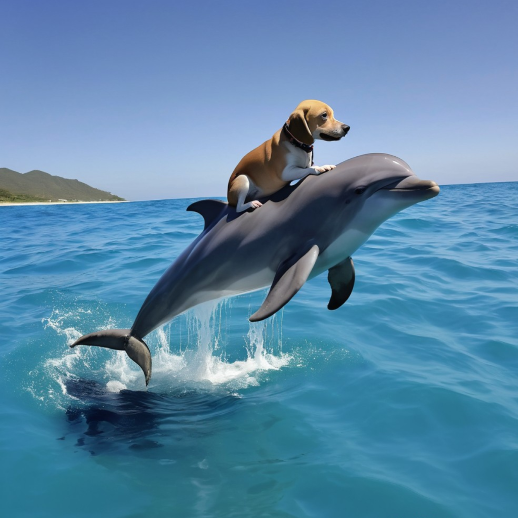 A Dolphin and Rescued Dog Share a Sweet Kiss