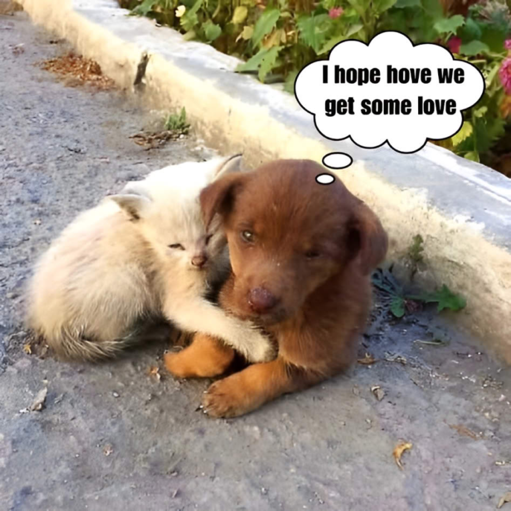 A weak and hungry mother dog, tearfully gazing at her puppy, struggles to nurse as she fights against her overwhelming exhaustion-pvth